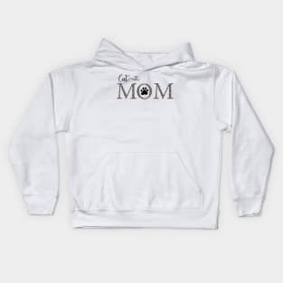 Cat mom brown Kids Hoodie